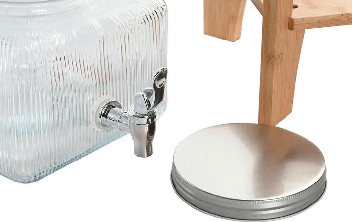 Actual product image Esprit Wasserspender Home Durchsichtig natürlich Bambus Kristall 3,5 L 19 x 19 x 16 cm