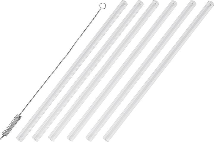 Westmark 6 pailles en verre + brosses de nettoyage, ø 8 x 200 mm (6 x)