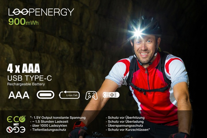 Productafbeelding Verico Li-Ion USB-C Micro AAA Batterij 1.5V 900mWh 600mAh oplaadbaar via USB (4 Pcs., AAA, 600 mAh)