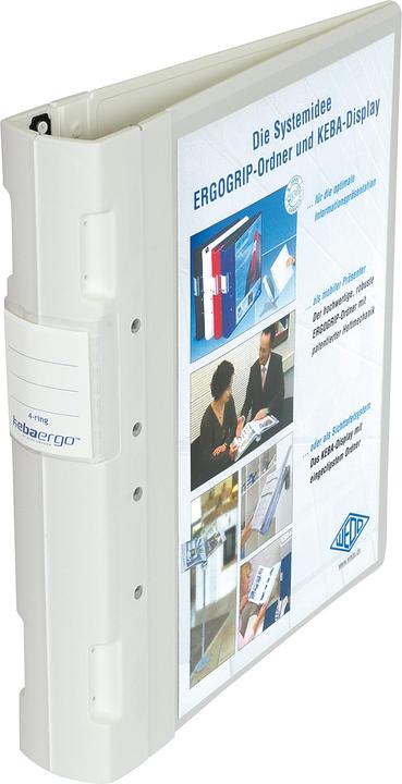 Produktbild Wedo ERGOGRIP Präsentationsmappe, DIN A4, 56 mm, weiss DIN A4, Füllhöhe: 50 mm, 4-Ring-Mechanik (A4, 56 mm, 1 x)
