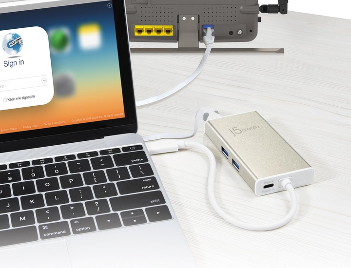 Actual product image j5Create USB 3.0 Type-C Multi Adapter (USB-C, 3 Ports)