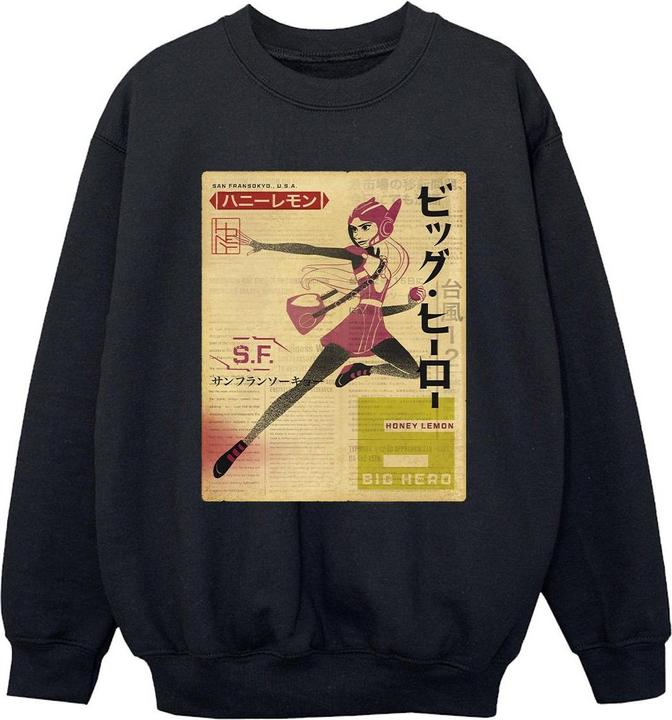 Actual product image Disney Boys Big Hero 6 Baymax Honey Lemon Newspaper Sweatshirt (128)