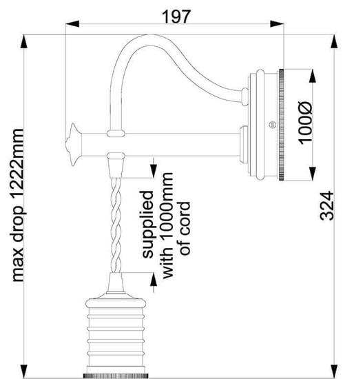 Produktbild Elstead Lighting Douille Wandleuchte E27 Schwarz-Messing poliert (E27)