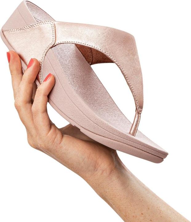 Actual product image Fitflop Vrouwen Leren Slippers / Damesschoenen Lulu toe leather - Rose Goud - Maat 41 (41)