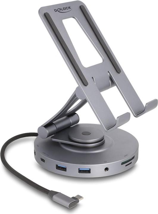 Image du produit Delock Station d'accueil pour tablettes et ordinateurs portables 4K avec support intégré - HDMI / USB / (USB-C, 4 ports)