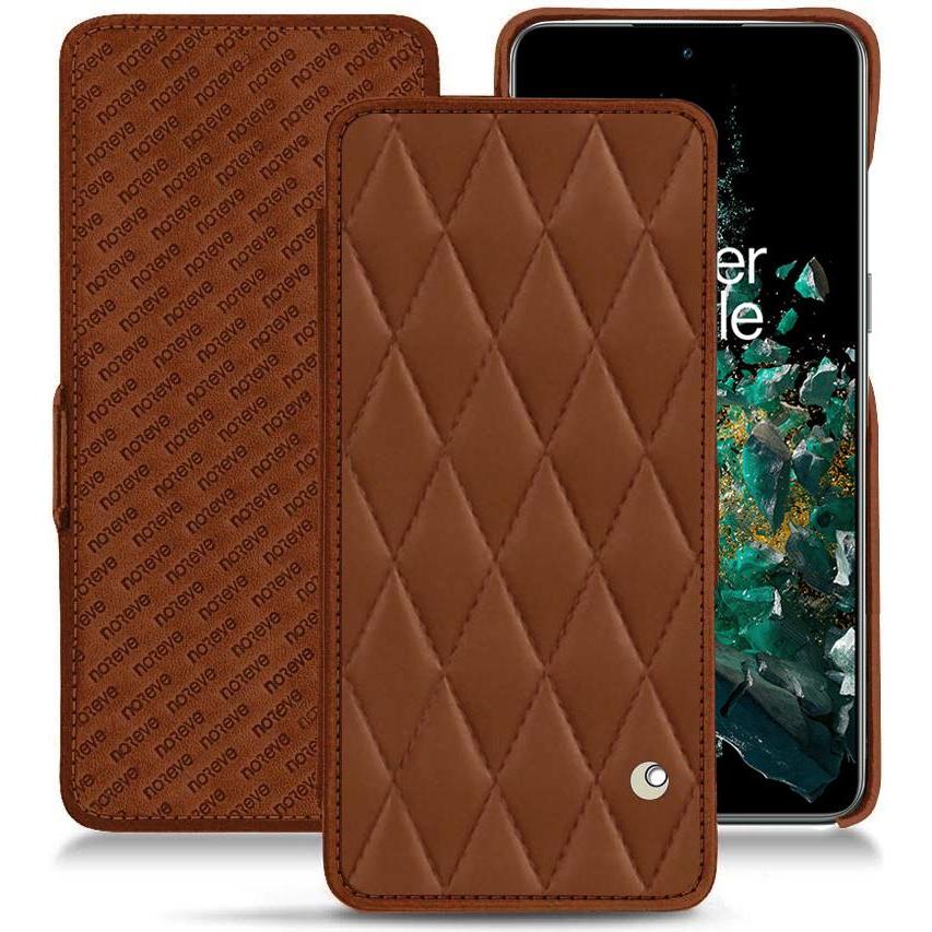 Noreve Lederschutzhülle horizontal (OnePlus 10T), Smartphone Hülle, Braun