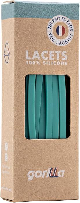 Immagine prodotto Gorilla Elastische Schnürsenkel Flexibel Ohne Binden Schmal Silikon Mint (110 cm)