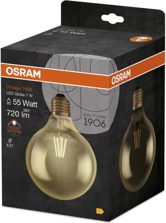 Produktbild Osram Vintage 1906 Led Classic Globe (E27, 720 lm, 1x)