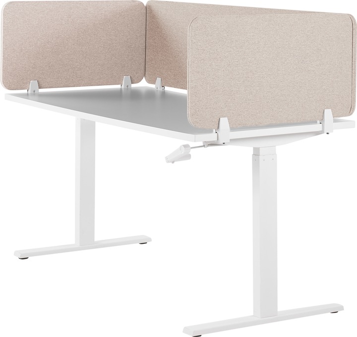 Produktbild Beliani Schreibtischtrennwand beige 130 x 40 cm WALLY
