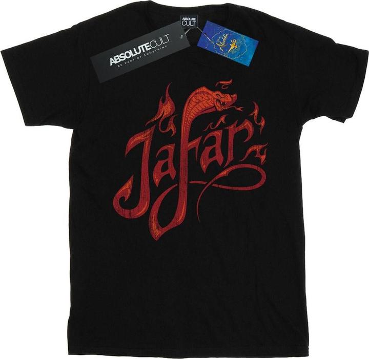 Actual product image Disney Mens Aladdin Movie Jafar Flames Logo T-Shirt (5XL)