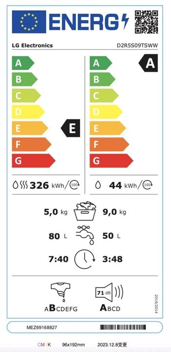 Energy Label LG D2R5S09TSWW