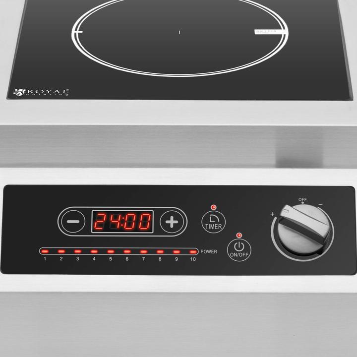 Produktbild Royal Catering Induktionsplatte Induktionskochplatte Induktionsfeld 5000 W Timer Edelstahl
