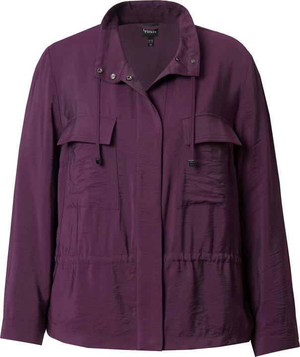 Image du produit Ulla Popken Veste en tissu « martelé », cordon coulissant, col montant et manches longues (62)
