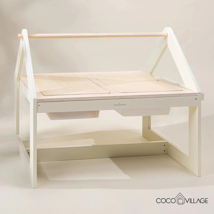 Actual product image Coco Village Multifunction Wooden Art & Sensory Table With 2 chairs