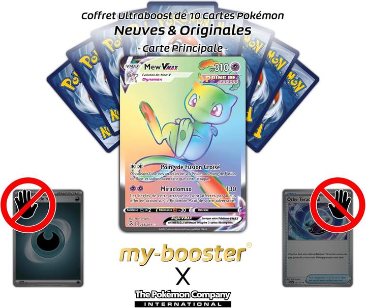 Actual product image My-booster Mew VMAX Shiny Rainbow Fusion Strike Pokémon Cards (French, Booster Pack)