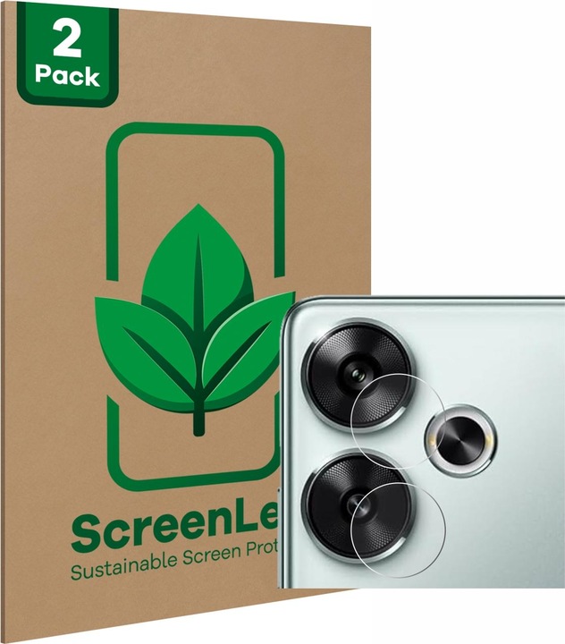 Actual product image ScreenLeaf Protective film sustainable screen protector screen protector film clear transparent (2 Piece, Xiaomi Poco F6)