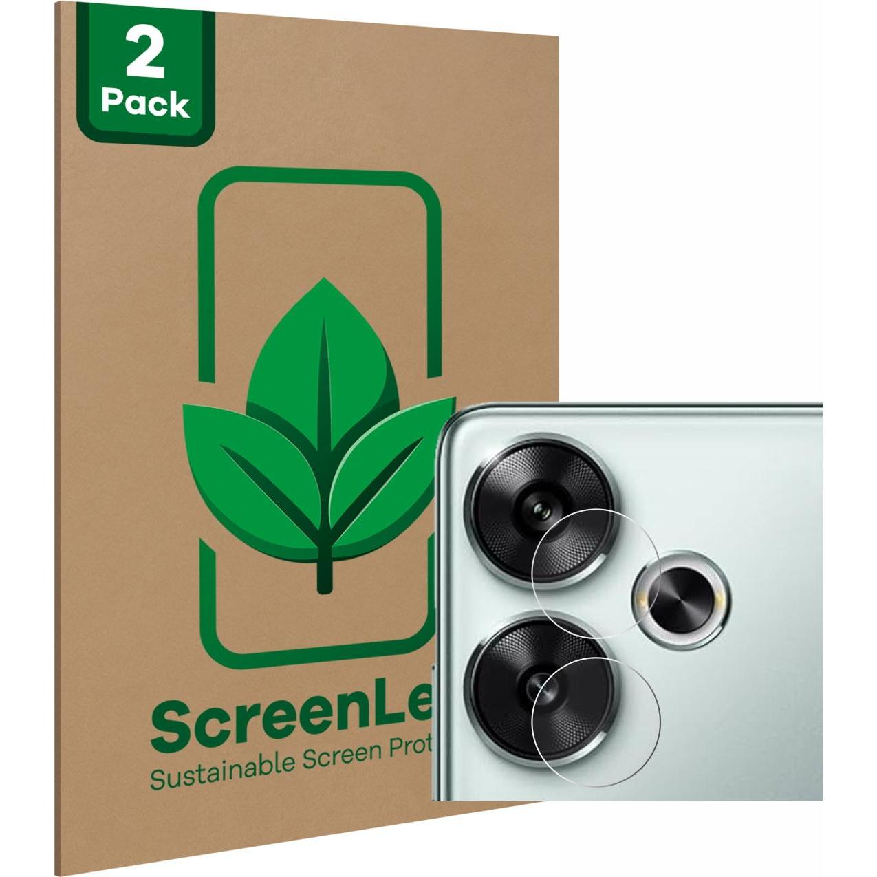 ScreenLeaf Schutzfolie nachhaltiger Displayschutz Displayschutzfolie Folie Klar Transparent (2 Stück, Xiaomi Poco F6), S...