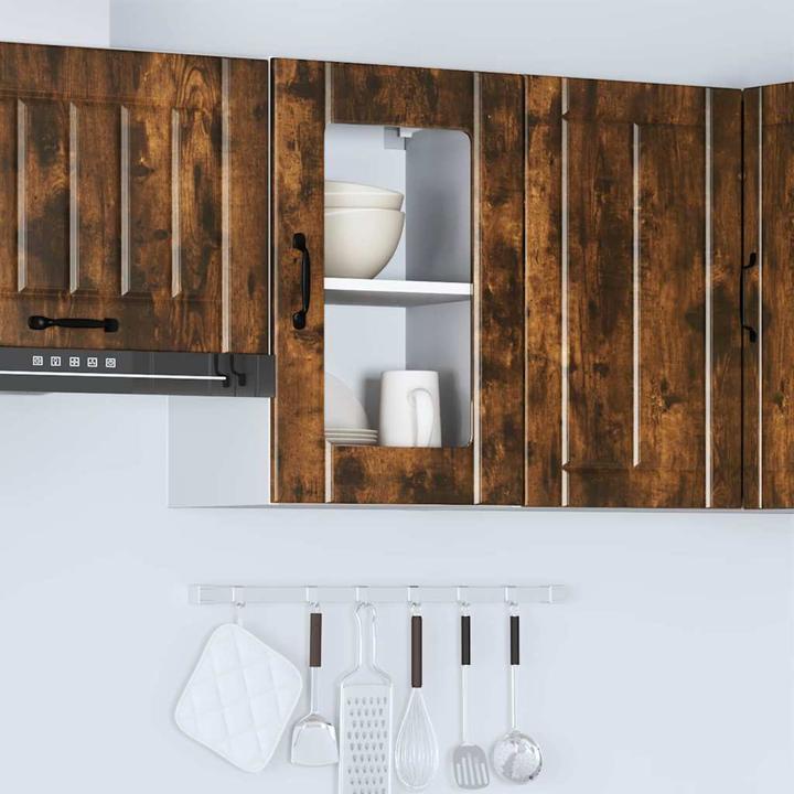 Image du produit VidaXL Armoire suspendue de cuisine avec porte vitrée Lucca chêne fumé Armoire murale de cuisine (40 x 31 x 60 cm)