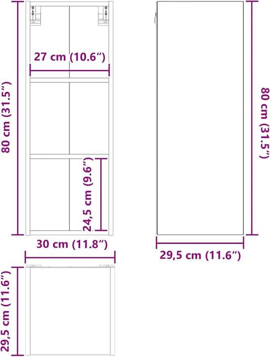 Produktbild vidaXL Küchenaufbewahrung (29.50 x 30 x 80 cm)