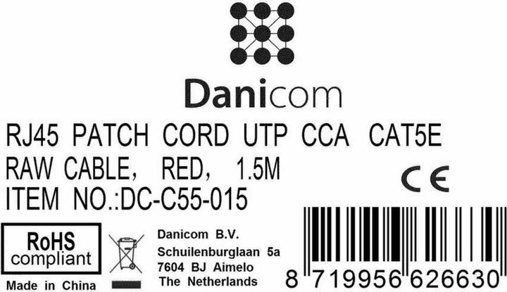 Produktbild Dsit CAT 5e Netzwerkkabel U/UTP (U/UTP, CAT5e, 1.50 m)