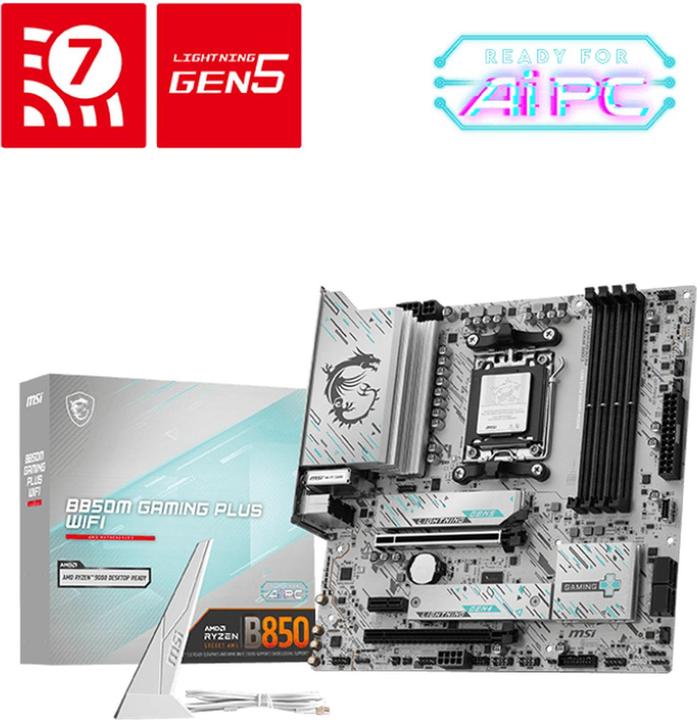 Produktbild MSI B850M GAMING PLUS WIFI (AM5, AMD B850, mATX)