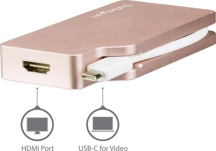 Immagine prodotto StarTech Adattatore video USB-C multiporta - Oro rosso - Adattatore display 4-in-1 da USB-C a VGA DVI HDMI o (HDMI, DVI, VGA, Mini DP, 10.40 cm)