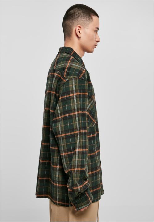 Produktbild Urban Classics Boxy Fane Check Shirt bottlegreen/orange S (S)