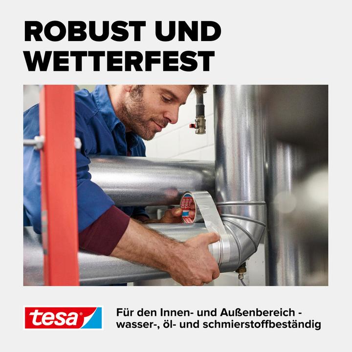 Produktbild tesa Aluminiumband, selbstklebend, für Reparaturen von metallischen Oberflächen (50 mm)