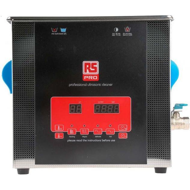 RS PRO Pulitore a Ultrasuoni 9L - Argento