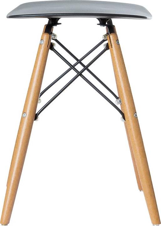 Actual product image Paperflow SKOLL stool, solid beech wood legs, black seat.