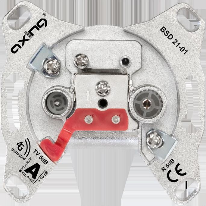 Produktbild JUNG 2-LochBSD 21-01Hyperbreitband-Einzeldose 5.0 dB (Antennendose)