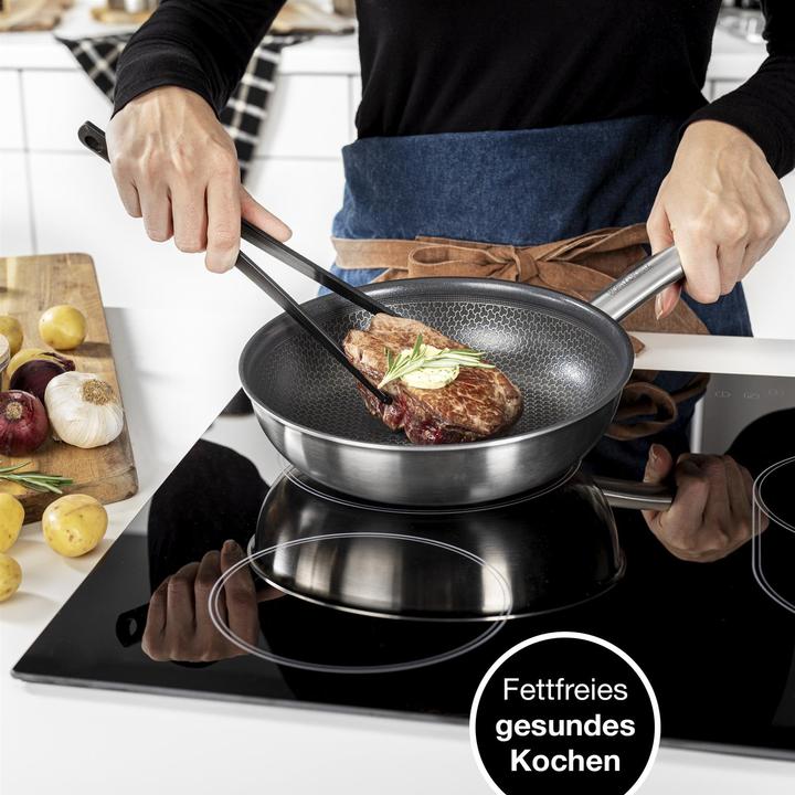 Produktbild Moritz & Moritz Edelstahlpfanne Wabenstruktur (24 cm, Pfannenset + Topfset, Edelstahl)