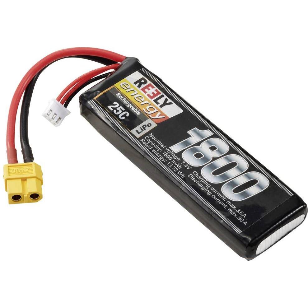 Reely Modellbau-Akkupack (LiPo) 7.4 V 1800 mAh Zellen-Zahl: 2 25 C Softcase XT60 (7.40 V, 1800 mAh)