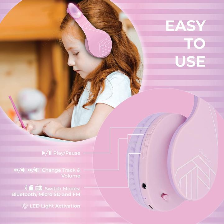 Produktbild PowerLocus P2 Kids Cat Ears Bluetooth-Kinderkopfhörer purple