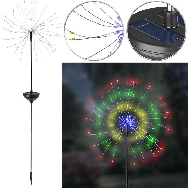 Immagine prodotto Lunartec Decorazione luminosa solare da giardino con effetto pirotecnico, 120 LED colorati, IP44 (IP44)