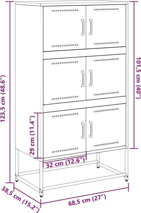 Valori nutrizionali e ingredienti VidaXL Credenza (38,5 x 38,5 x 123,5 cm)