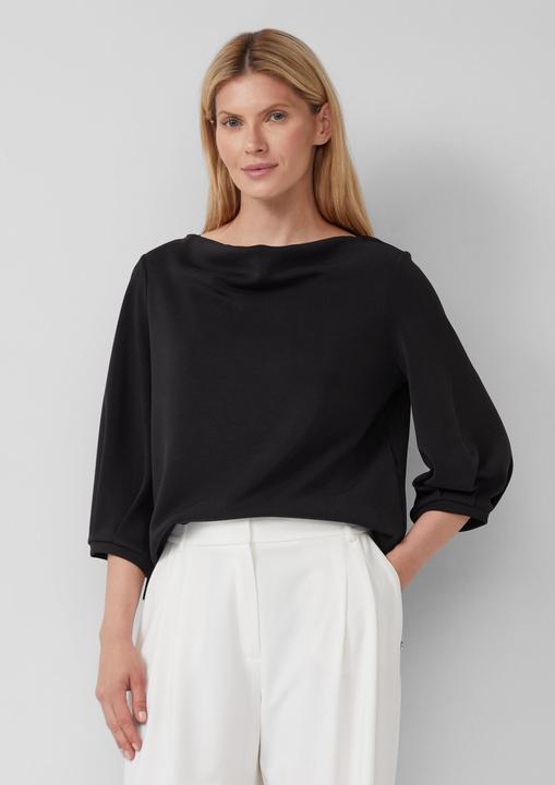 Produktbild s.Oliver Sweatshirt Weiches Sweatshirt aus Scuba mit Wasserfall-Ausschnitt (48)
