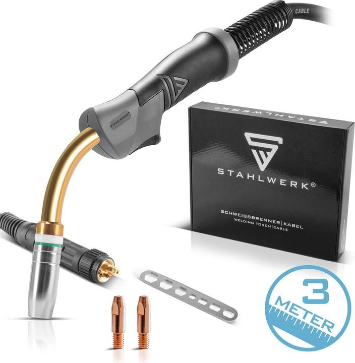 Actual product image Stahlwerk AK25 MB25 welding torch 3 m hose package for MIG MAG welding machines