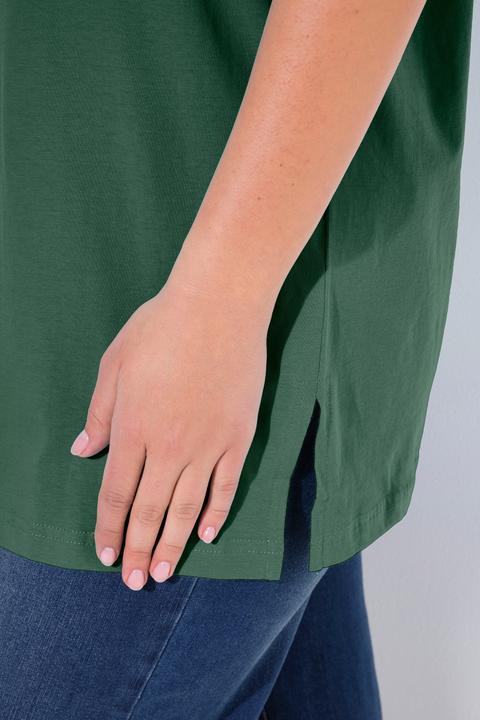 Produktbild Ulla Popken T-Shirt, Basic, Relaxed Fit, V-Ausschnitt, Halbarm (60)