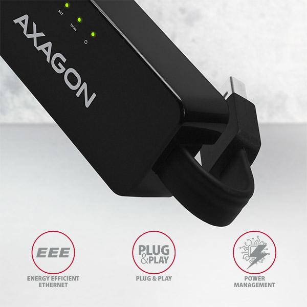 Actual product image Axagon ADE-XR Fast Ethernet 10/100 Adapter - USB 2.0 Type A (USB 2.0, RJ45 (1x))