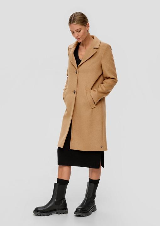 Actual product image s.Oliver Wool Blend Coat with Lapel Collar