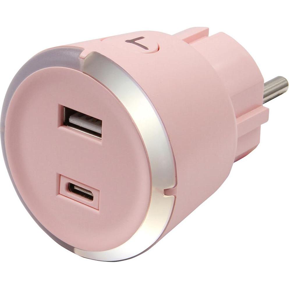 Capidi Sicherheitstimer USB A+C 1-4 Stunden 3,4A Pink (TI USB A+C Pink)