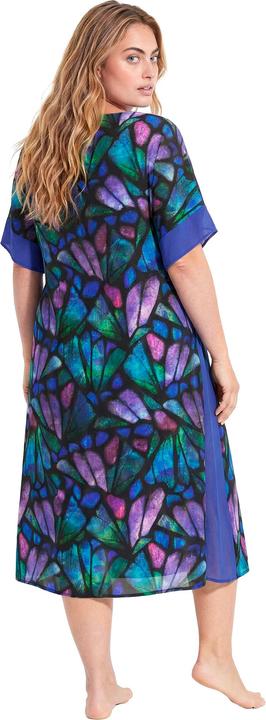 Produktbild Ulla Popken Midikleid, Schmetterlinge, V-Ausschnitt, Halbarm (42, 48)