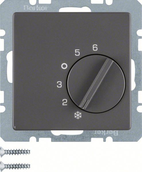Produktbild Berker Temperaturregler 20266086 m. Wechsler Q.1/Q.3 anthrazit, samt