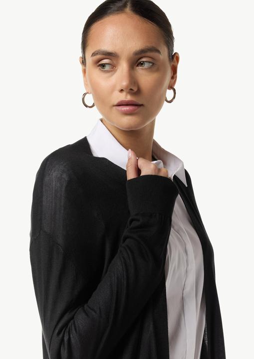 Produktbild Comma Strickjacke Lange Strickjacke mit Rippbündchen und seitlich geschlitztem Saum (S)