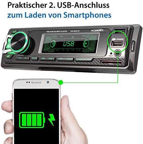 Actual product image Xomax Car radio with DAB+ tuner and antenna