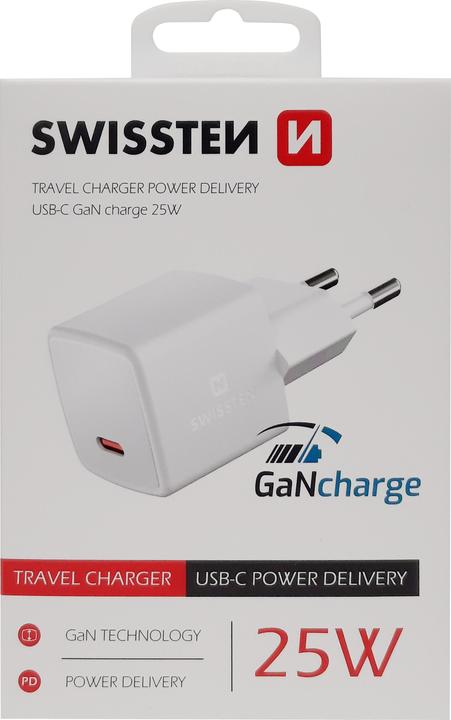 Produktbild Swissten GaN Travel Charger USB-C 25W Power Delivery (25 W)