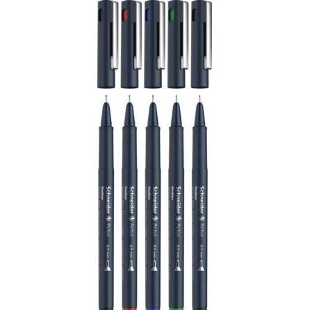 Thumbnail - Schneider, Schreibstifte, Pictus Fineliner-Set schwarz 5 St. (Schwarz, 5 x)