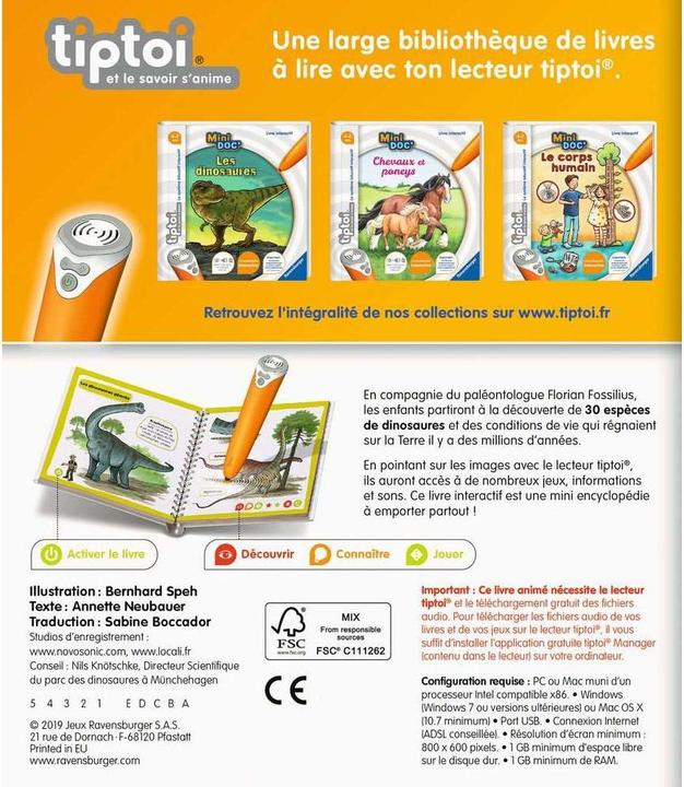 Immagine prodotto tiptoi Mini Doc Les dinosaures (Francese, 2024)