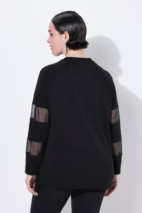 Actual product image Ulla Popken Mesh Insert Long Sleeve Sweatshirt (50, 52)